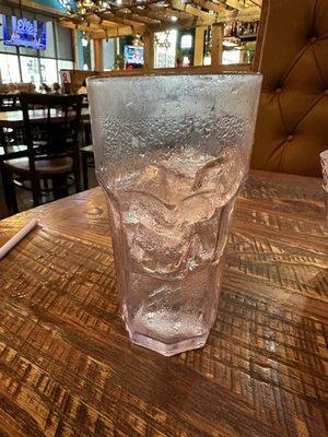 An empty glass of water