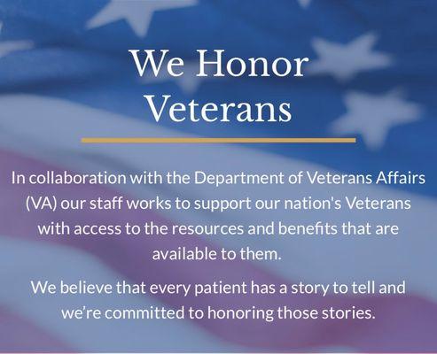 Our OC Hospice Team honors our Veterans.