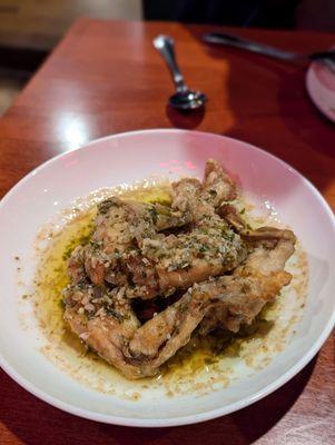 Frog legs lyonnaise ($18)