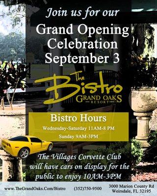 Grand Re-Opening event September 3, 2022