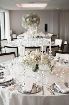 White Wedding Low 
Centerpiece