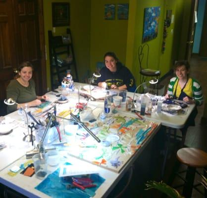 Come kick off your shoes at Glass Shack Studio for a fun and relaxing mosaic glass!