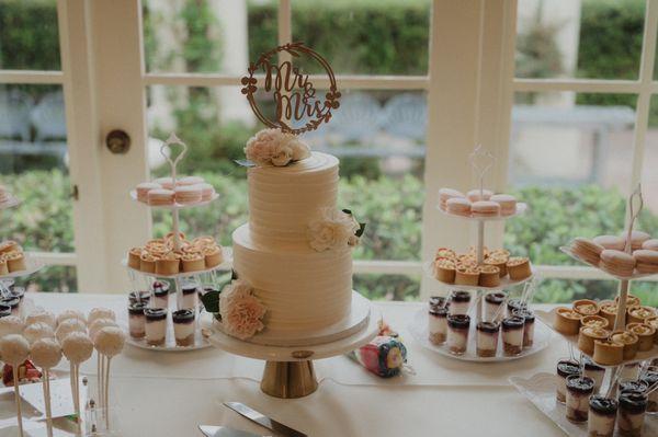 Wedding cake and mini deserts