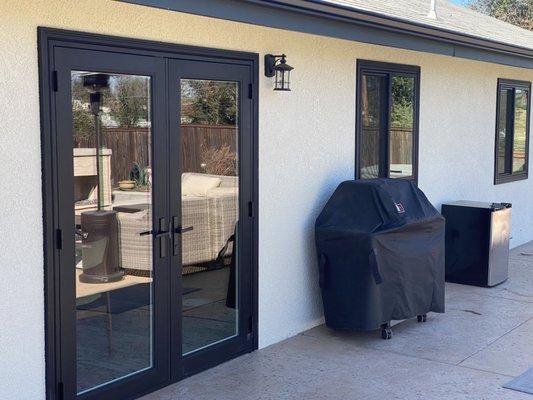 Anlin black exterior doors and windows