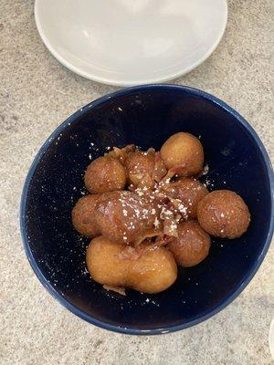 Appetizer- bacon-topped donut holes