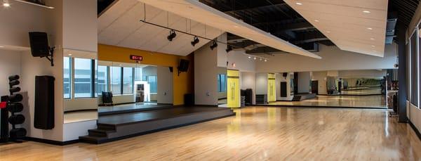 Group Ex Studio featuring BodyPump, BodyCombat, GRIT, Beach Body, Zumba, and more!