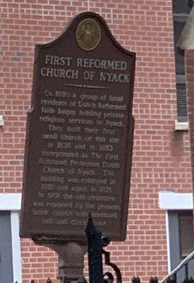 First Reformed Church of Nyack, 1830 sign