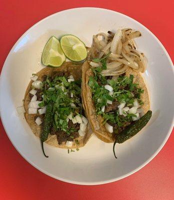 Steak street tacos.