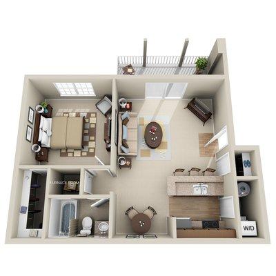 1 bedroom floor plan