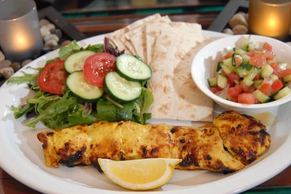 Chicken Kabob with Shirazi and house salad combination