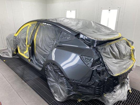 Tesla Model 3 certified body shop paint job