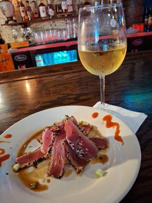 Tuna app and house chardonnay