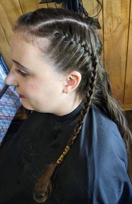 Braid work with some beads