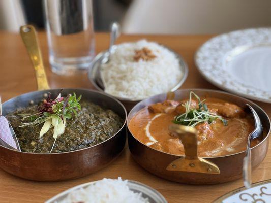 LAMB SAAG, CHICKEN TIKKA MASALA