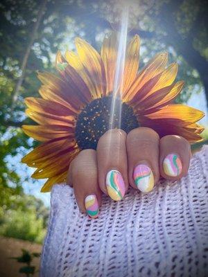 Psychadelic abstract summery nails cindy and jamaica