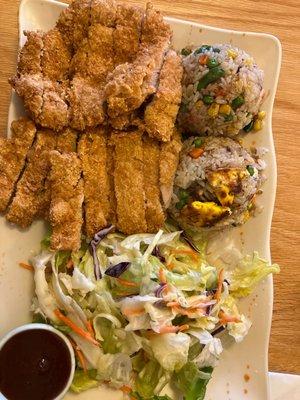 Chicken Katsu and fried rice