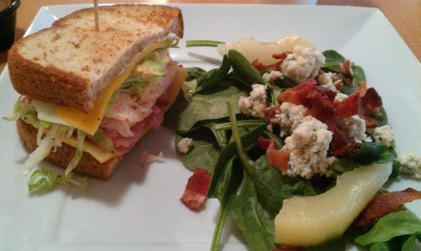 Half a twisted spinach salad and half cold club no tomatoes. Yummy!