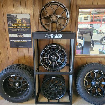 We sell all the major wheel and tire brands. Buy a set and get a package deal!