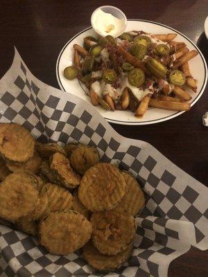 Pickle chips and loaded fries