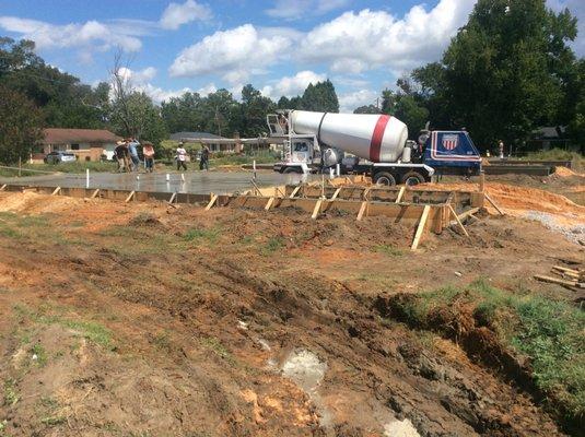 Pouring a residential slab