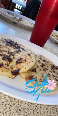 Shrimp + bean/cheese pupusa