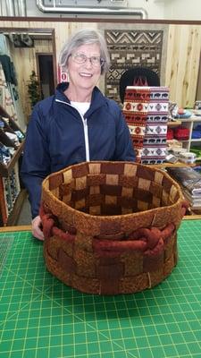 Cindy's "Aunties Two" Knotty basket! A class conducted by Kathy Hammond.