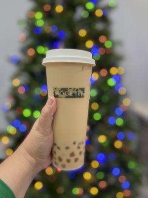 My earl grey with boba for me to save for tomorrow from  Möge Tee, by USF in Tampa.