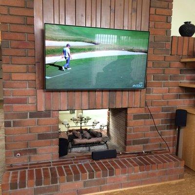 Television Wall mount over fireplace