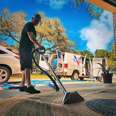 Deep steam carpet cleaning