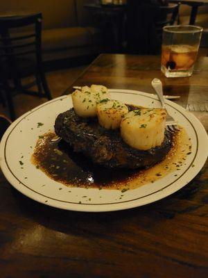 Steak and scallop