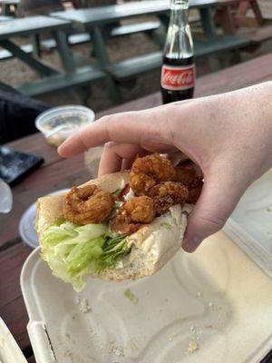 "Overstuffed" shrimp po boy