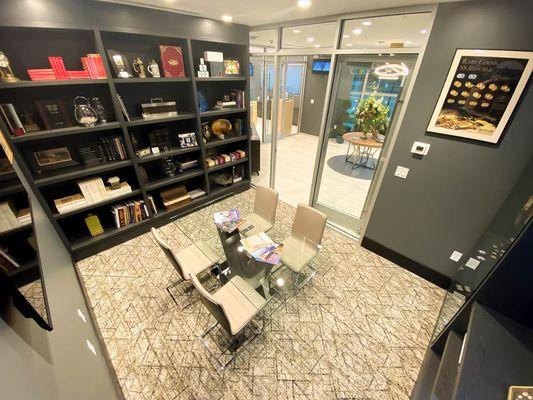 Conference Room, for customer privacy we have a separate room for one-on-one business with our Numismatist.