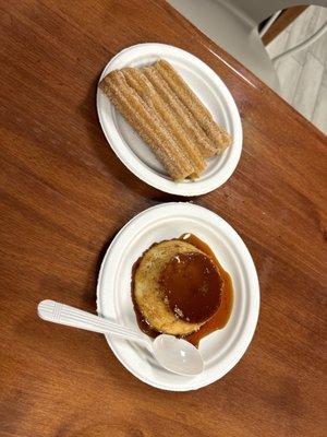 Postre  Churros and Flan