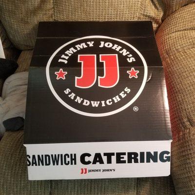 How the order of Jimmy John's mini sandwiches come in cute box