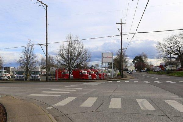 Truck lot view from NE Vancouver Way and NE Gertz Road