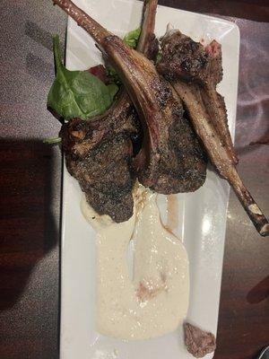 Lollipop lamb chops served with a horseradish sauce