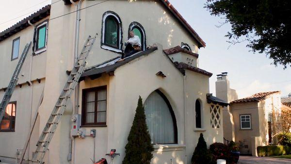 Beautiful stucco home getting some TLC with a window installation