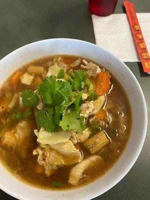 Medium spicy chicken pho bowl