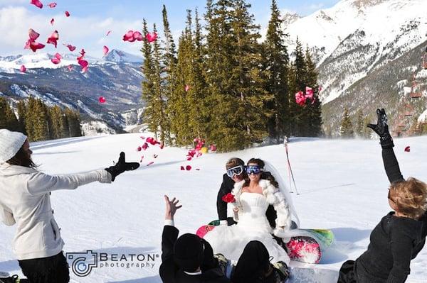 Snowboarding Wedding at Copper MOuntain