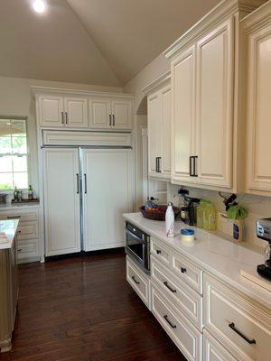 painted walls, trim, ceiling, and cabinets