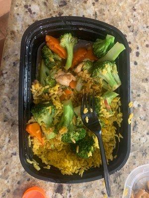 rice and broccoli