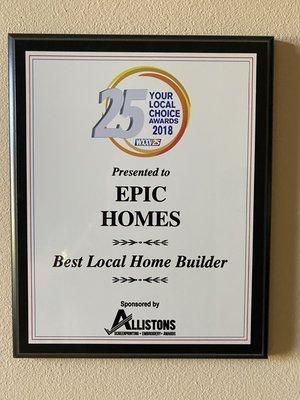 Voted Best Local Home Builder