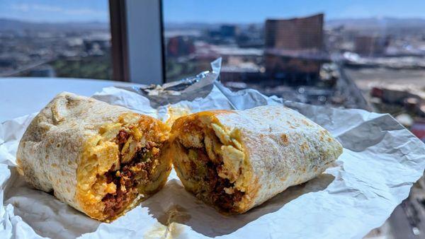 Chorizo breakfast burrito