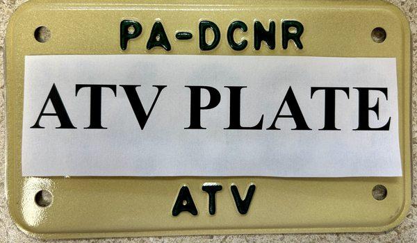 ATV title transfer, plates and registration