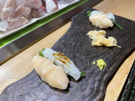 Omakase - scallop and squid course