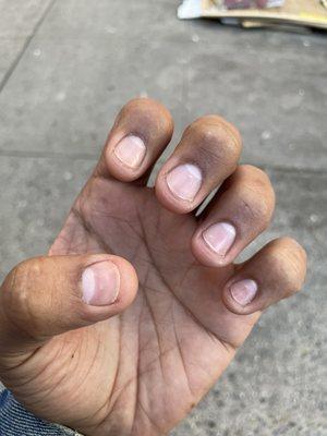 Simple manicure with "buffing".