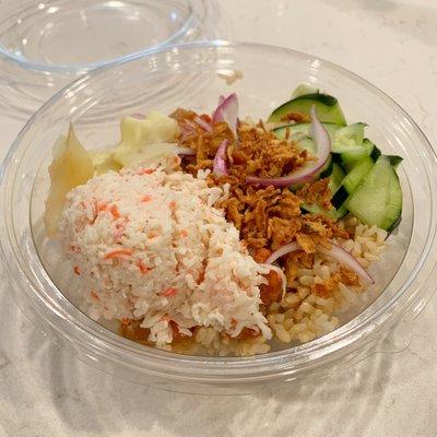 Build Your Own Poke Bowl with crab, spicy tuna and albacore