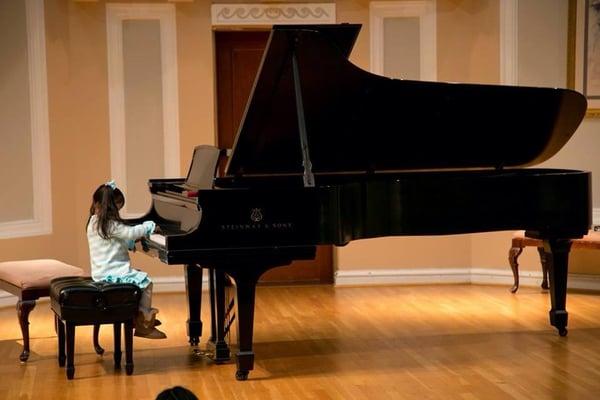 Piano student at the Winter Recital 2013