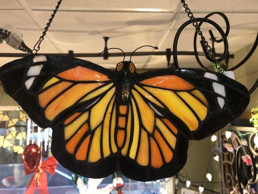 Stained glass monarch butterfly.