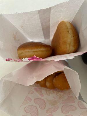 Two maple bars and donut holes for $5 and change